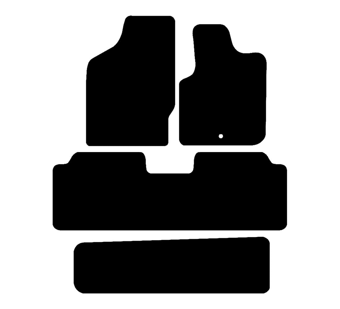 Volkswagen Sharan 1999 - 2009 Car Mats vehicle mat pattern