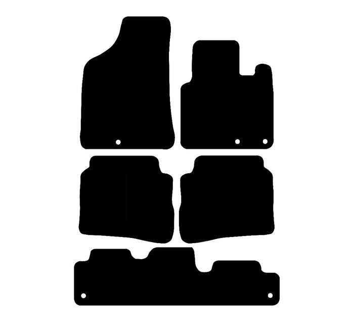 Hyundai Santa Fe 7 Seat 2010 - 2012 Car Mats vehicle mat pattern