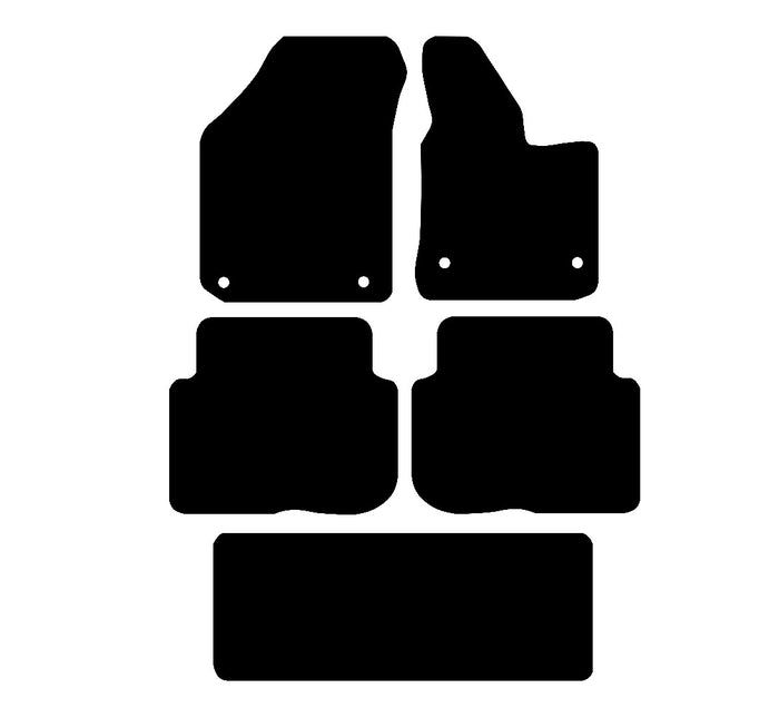 Volkswagen Touran (5-Piece) 2002 - 2009 Car Mats vehicle mat pattern