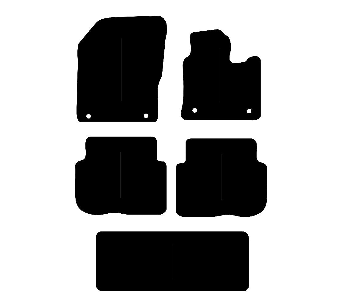 Volkswagen Touran (5-Piece) 2010 - 2016 Car Mats vehicle mat pattern